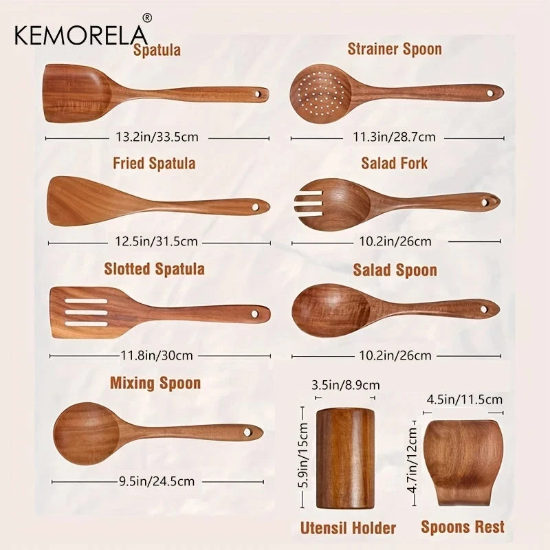 Wooden Cooking Utensils Set