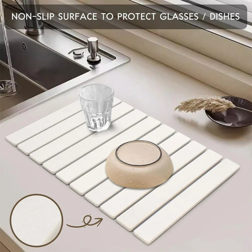 Diatomaceous Earth Dish Mat Large